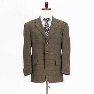 Tommy Hilfiger 40R Brown Check 3-Button Sport Coat Blazer Jacket V679